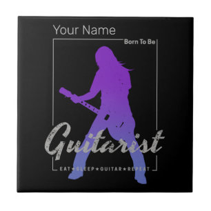 Born To Be Guitarist for Musicians and Band Member Tile