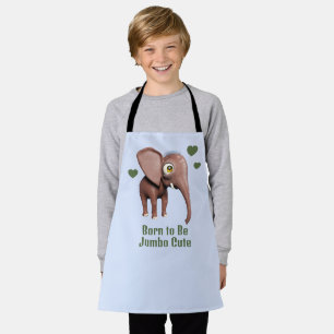Born to Be Jumbo Cute Baby Elephant Custom Apron