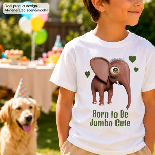 Born to Be Jumbo Cute Baby Elephant Custom T-Shirt
