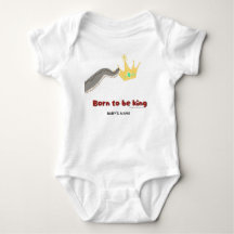 Born To Be King Custom Name Colour-Block Baby Body