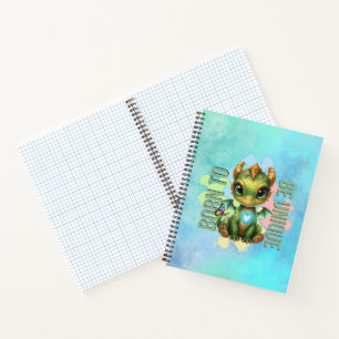 Born to Be Unique Cute Dragon Autism Awareness Notebook