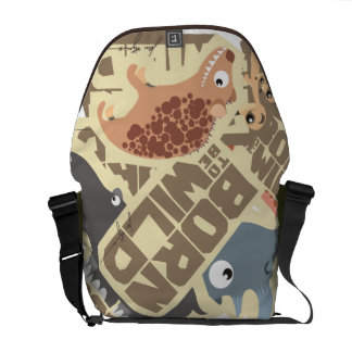 Born (to be) Wild African Cartoon Animals Bag Messenger Bag