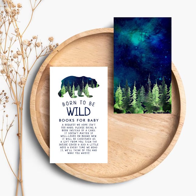 Born To Be Wild Baby Shower Book Request Enclosure Card (Creator Uploaded)