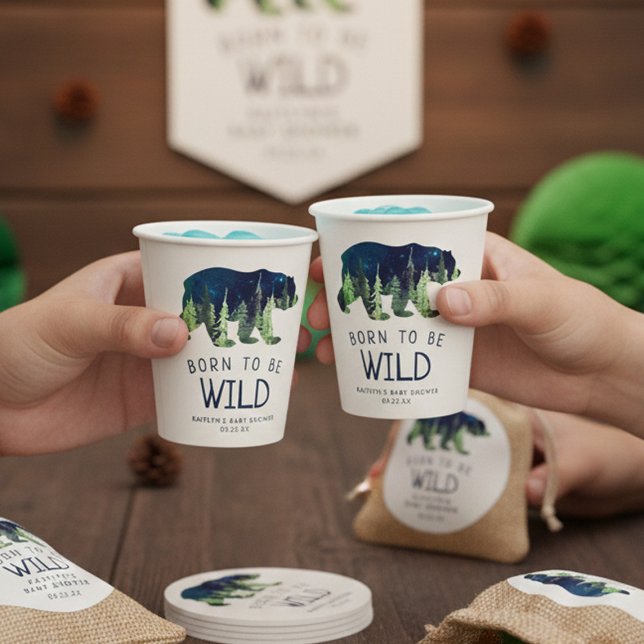 Born To Be Wild Baby Shower Paper Cups (Creator Uploaded)