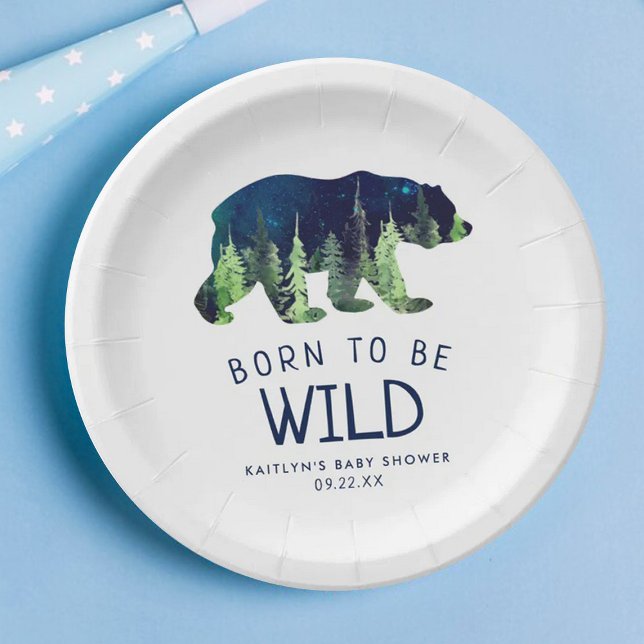 Born To Be Wild Baby Shower Paper Plate (Creator Uploaded)