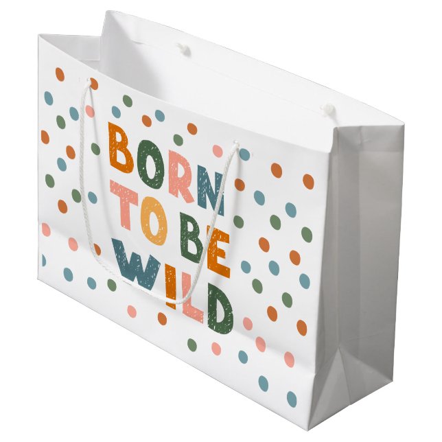 Born To Be Wild Large Gift Bag (Front Angled)