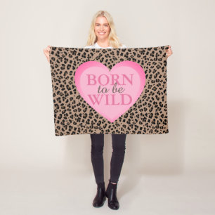 Born to Be Wild Leopard and Pink Throw Blanket