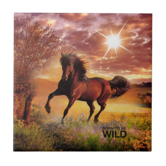 Born To Be Wild Running Horse Tile