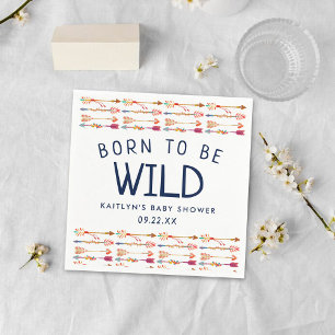 Born To Be Wild Tribal Boho Arrows Baby Shower Napkin
