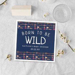 Born To Be Wild Tribal Boho Arrows Baby Shower Napkin