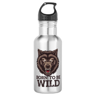 Born to Be Wild Wolf: Untamed Alpha Spirit 532 Ml Water Bottle