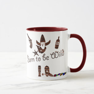 Born to be Wild - wood rustic mug