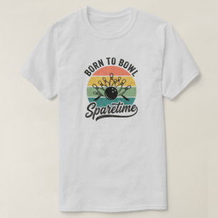 Born To Bowl Retro Vintage Bowling Sunset Graphic T-Shirt