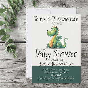 Born to Breathe Fire Baby Shower Invitation