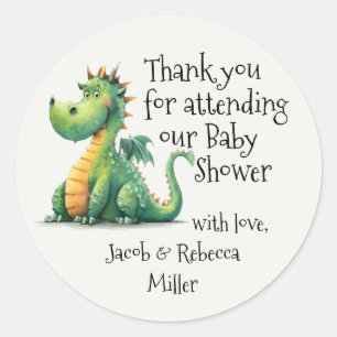 Born to Breathe Fire Baby Shower Thank You Sticker