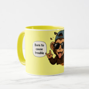 Born to Cause Trouble   Funny Sarcastic Coffee Mug