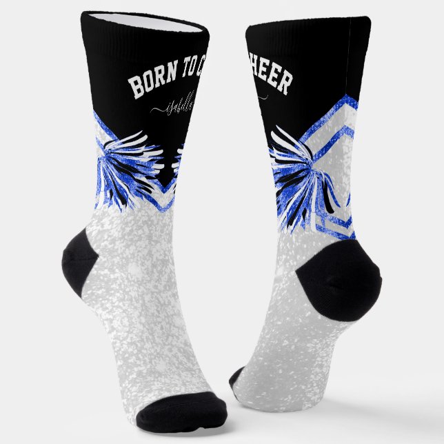 Born to Cheer / Dance - Blue  Socks (Angled)