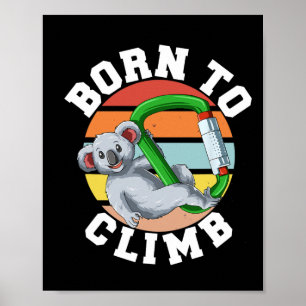 Born To Climb - Bouldering And Rock Climbing Koala Poster