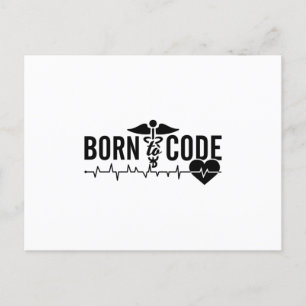Born To Code Medical Coder Programmer ICD Coding Postcard