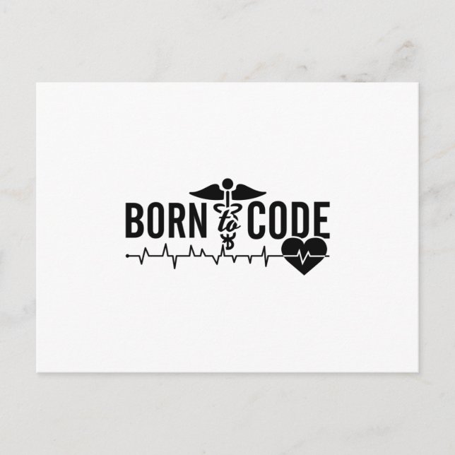 Born To Code Medical Coder Programmer ICD Coding Postcard (Front)