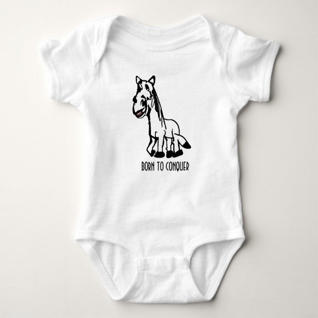 Born To Conquer Baby Bodysuit (Front)