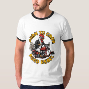 Born To Crow Road Rebel Rooster T-Shirt