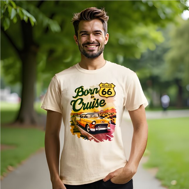 Born to Cruise Route 66 Classic Car Road trip T-Shirt (Route 66 Born to Cruise t-shirt. )