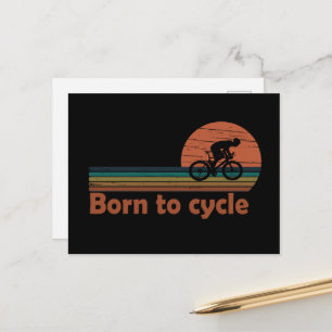 Born To Cycle - MTB Mountain Biking Funny Cycling Holiday Postcard
