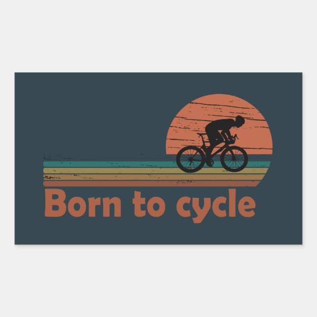 Born To Cycle - MTB Mountain Biking Funny Cycling Rectangular Sticker (Front)