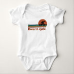 Born to cycle vintage cycling saying baby bodysuit<br><div class="desc">Enjoy bike riding with this vintage mountain biking vintage graphic design with awesome typography and font lettering. It is perfect for any cycling enthusiast and can be given as a birthday or Christmas gift to your best friend, a relative, a boyfriend, or a girlfriend who also loves cycling inspirational quotes!...</div>