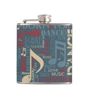 Born to Dance Blue/Red/Gold ID277 Hip Flask