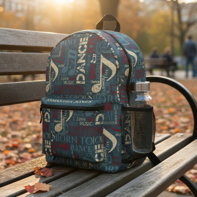 Born to Dance Blue/Red/Gold ID277 Printed Backpack (Creator Uploaded)