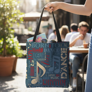 Born to Dance Blue/Red/Gold ID277 Tote Bag