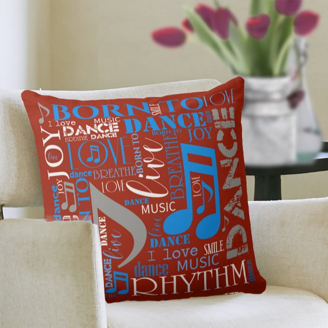 Born to Dance Blue/White/Any Colour ID277 Cushion (Creator Uploaded)