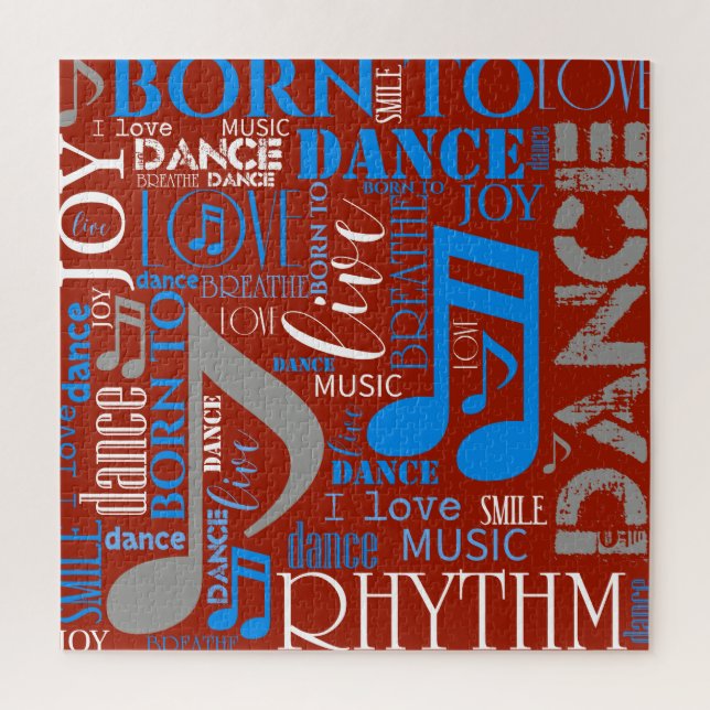 Born to Dance Blue/White/Any Colour ID277 Jigsaw Puzzle (Vertical)