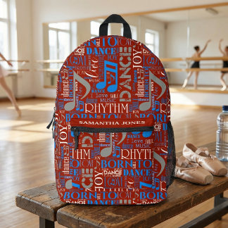 Born to Dance Blue/White/Any Colour ID277 Printed Backpack