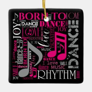 Born to Dance Pink ID277 Ceramic Ornament
