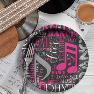 Born to Dance Pink ID277 Paper Plate