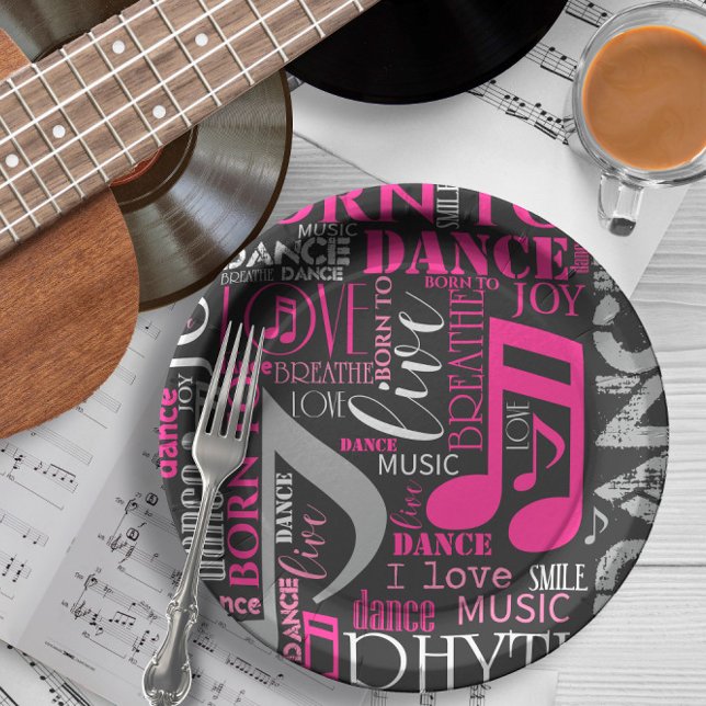 Born to Dance Pink ID277 Paper Plate (Creator Uploaded)