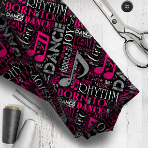 Born to Dance Pink/White ID277 Fabric