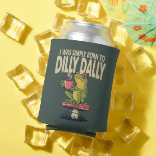 Born to Dilly Dally Vintage Frog Funny Retro Can Cooler