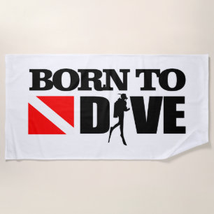 Born To Dive (DF) Beach Towel
