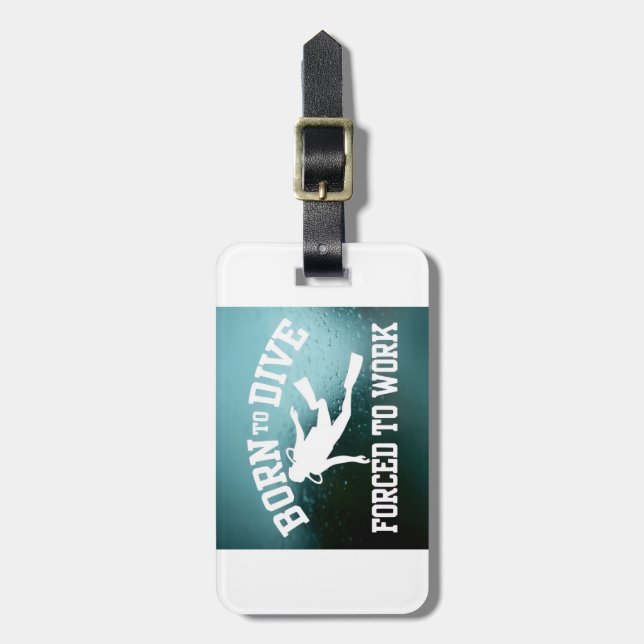 Born to Dive Key Chain Luggage Tag (Front Vertical)