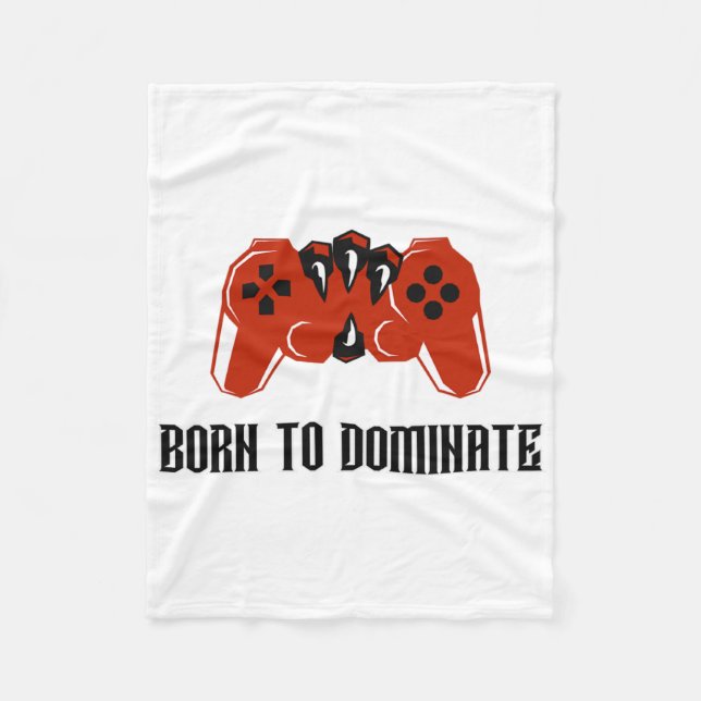 Born To Dominate Gaming Claw Gamer Controller Desi Fleece Blanket (Front)