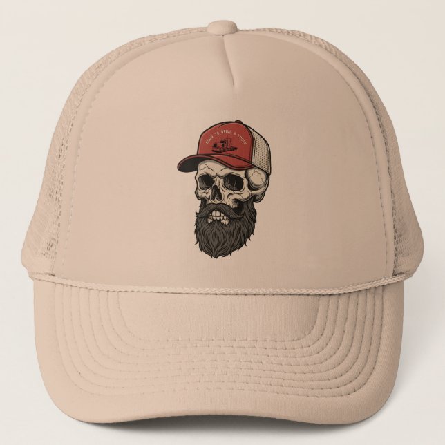 Born to Drive a Truck Trucker Hat (Front)