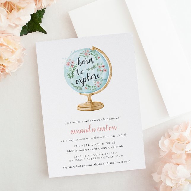 Born to Explore Baby Shower Invitation (Creator Uploaded)