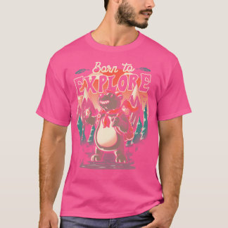 Born To Explore Cute Bear Camper Gift T-Shirt