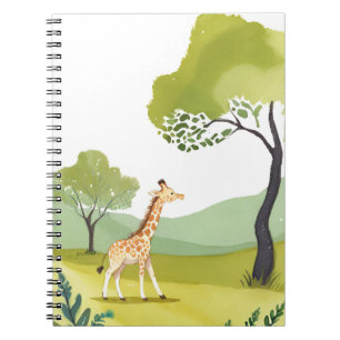 Born to Explore Giraffe Watercolor Safari Notebook