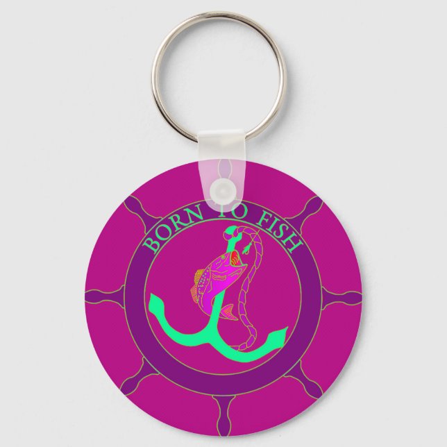 Born to fish key ring (Front)