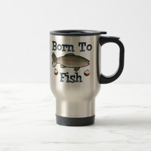 born to fish travel mug